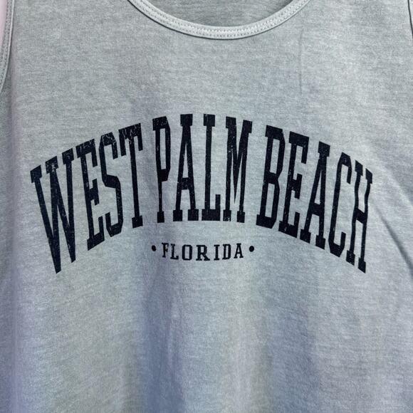 Gilda. Blue Grey Distressed Logo West Palm Beach Tank Top Women’s Size Large - Picture 8 of 11
